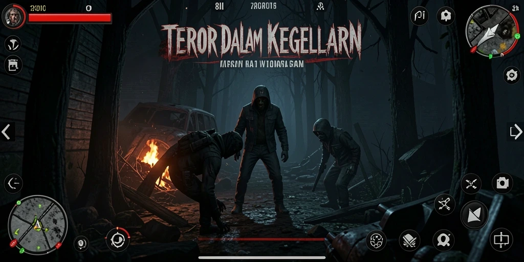 Screenshot utama dari gameplay penuh kengerian 8II.