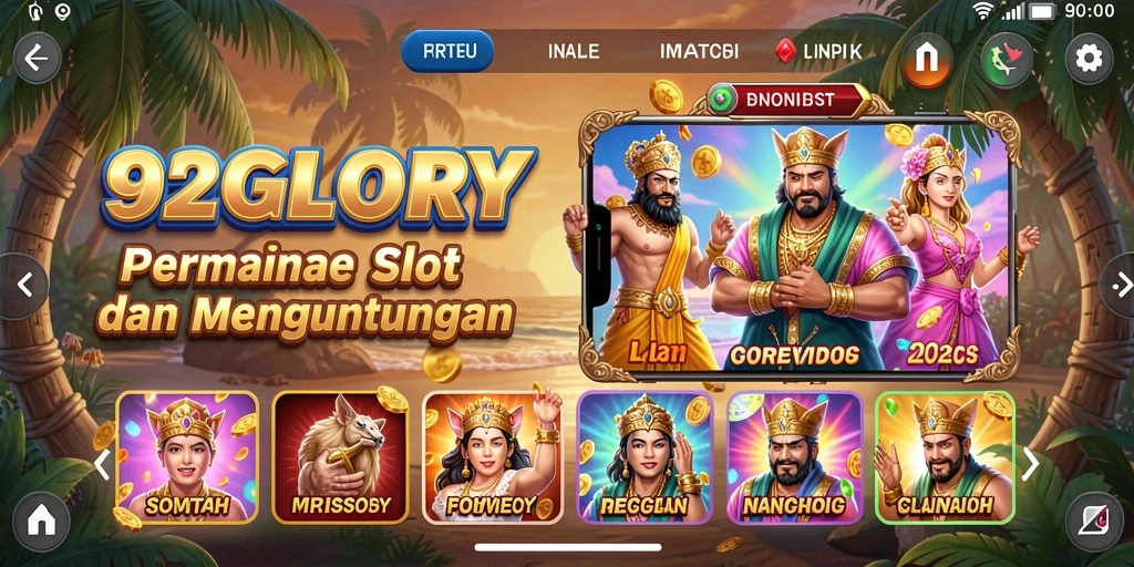 Screenshot utama 92GLORY menampilkan pengalaman bermain slot yang menyenangkan.