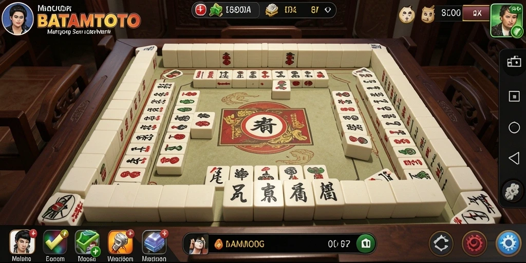 Screenshot gameplay menunjukkan keseruan permainan Mahjong di BATAMTOTO.