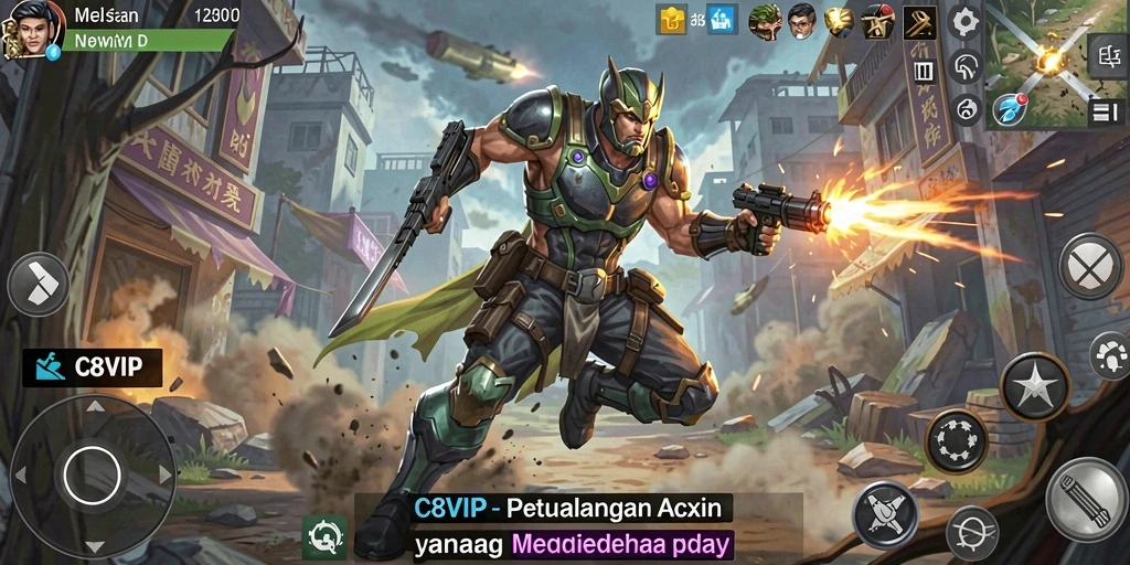 Tampilan gameplay C8VIP yang penuh aksi dan seru.
