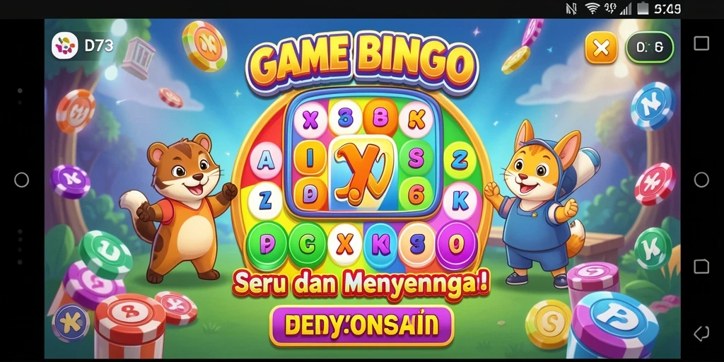 Screenshot gameplay D73 menampilkan suasana Bingo yang seru dan kompetitif.