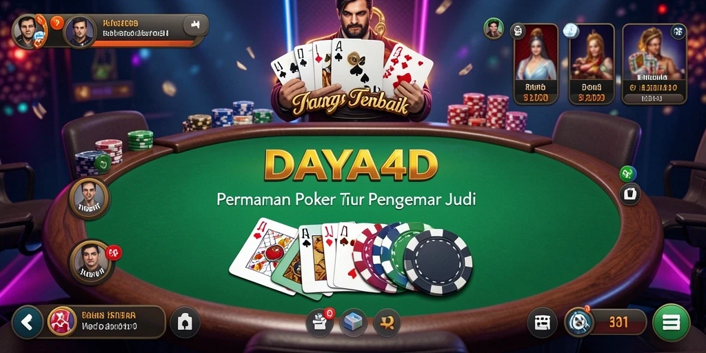 Tampilan menarik dari gameplay poker di DAYA4D.