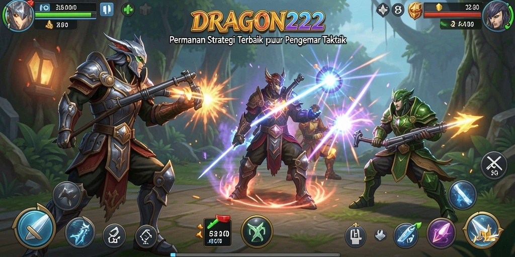 Screenshot utama DRAGON222 menampilkan gameplay strategi yang intens.