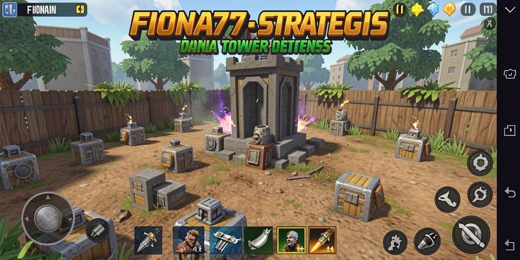 Tampilkan aksi mendebarkan dalam permainan Tower Defense FIONA77.