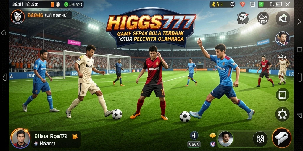 Tangkapan layar gameplay HIGGS777 yang mendebarkan dan penuh aksi sepak bola.