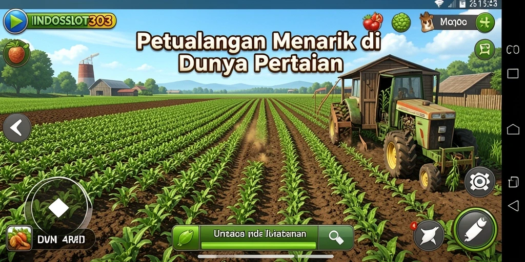 Screenshot gameplay INDOSLOT303 yang menampilkan aktifitas bertani.