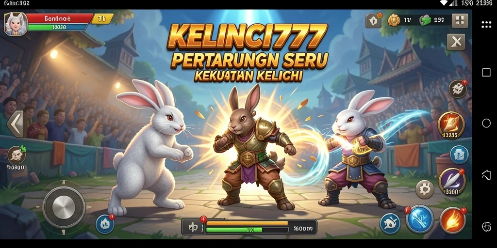 Screenshot KELINCI777 menunjukkan aksi pertarungan kelinci yang menegangkan.