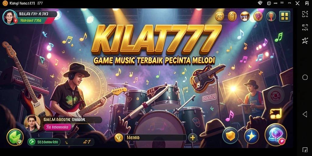 Tampilan gameplay KILAT777 yang seru dan interaktif, penuh musik.