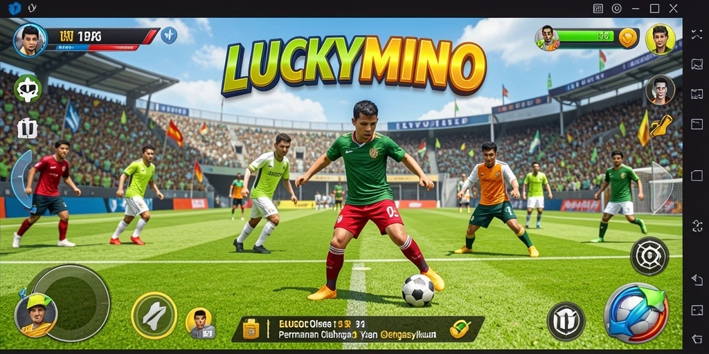 Tampilan menarik dari gameplay LUCKYMINO yang penuh aksi olahraga.