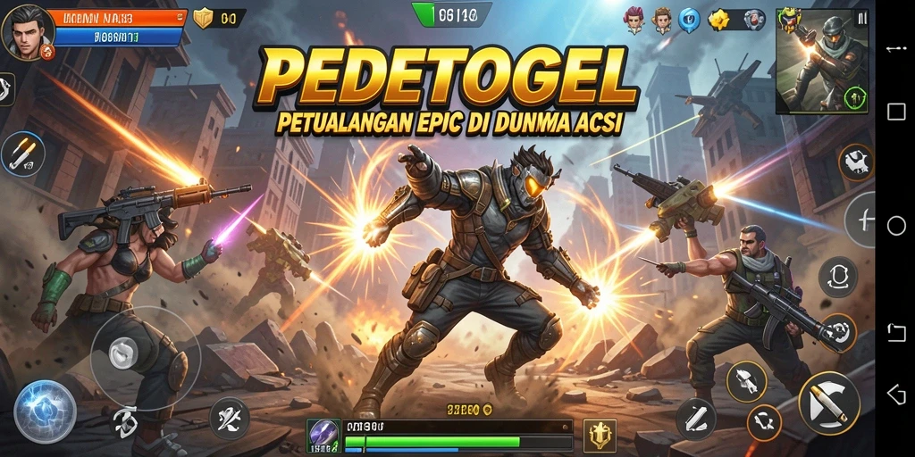Tampilan aksion seru dalam gameplay PEDETOGEL.