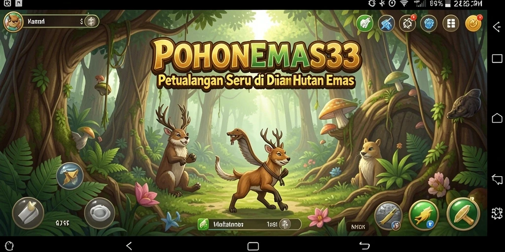 Tampilan gameplay seru di hutan emas POHONEMAS33.