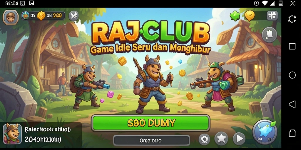 Screenshot utama menunjukkan gameplay menarik RAJACLUB yang penuh warna.