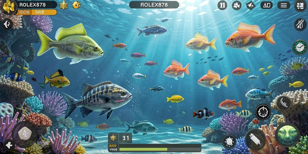 Tampilan gameplay seru dari ROLEX878 yang penuh warna.