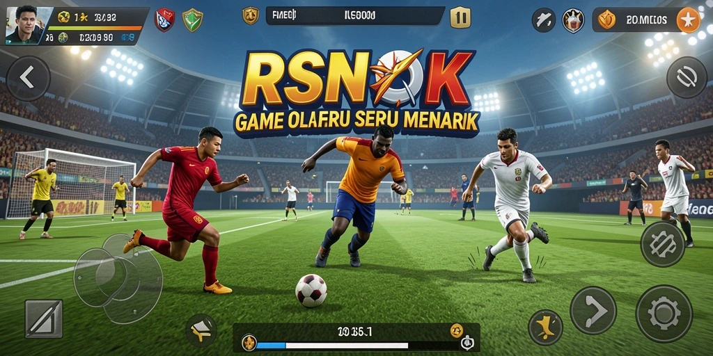 Tangkapan layar gameplay RSNOK yang menampilkan aksi olahraga yang seru.