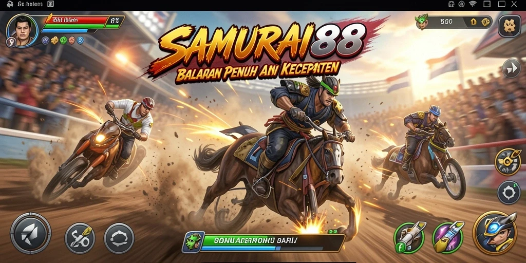 Tampilan menarik dari gameplay balapan di SAMURAI88 yang penuh aksi.