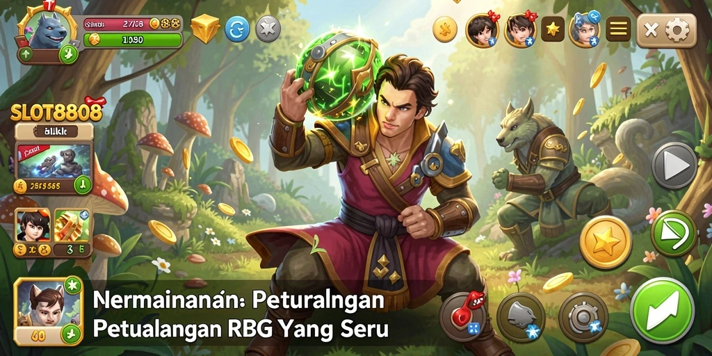 Tangkapan layar menampilkan pertarungan epik dalam game ARPG SLOT8808.