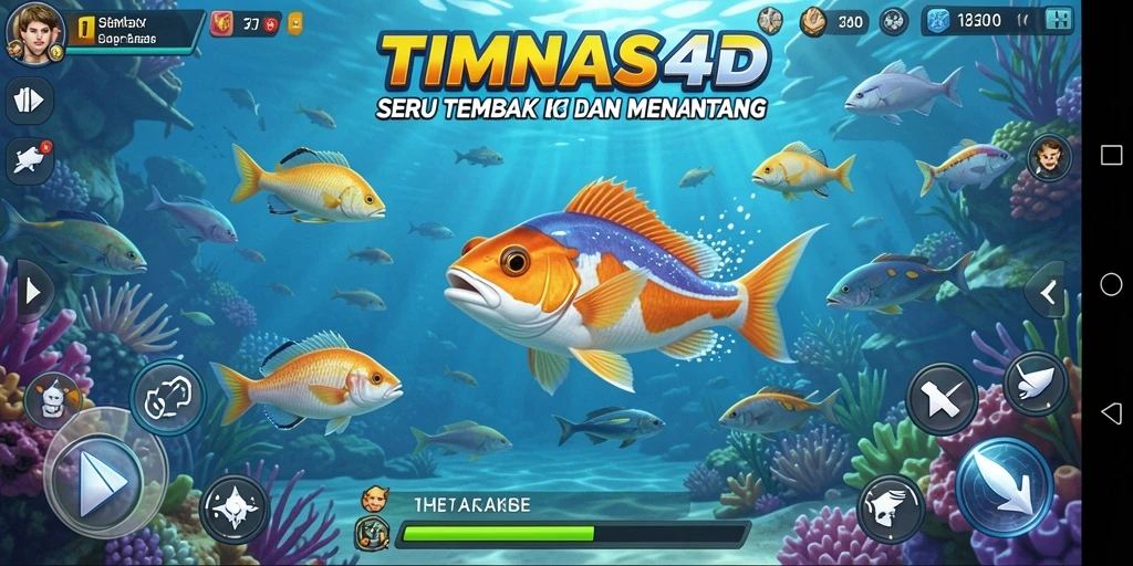 Tampilan gameplay seru TIMNAS4D dengan aksi Tembak Ikan yang mendebarkan.