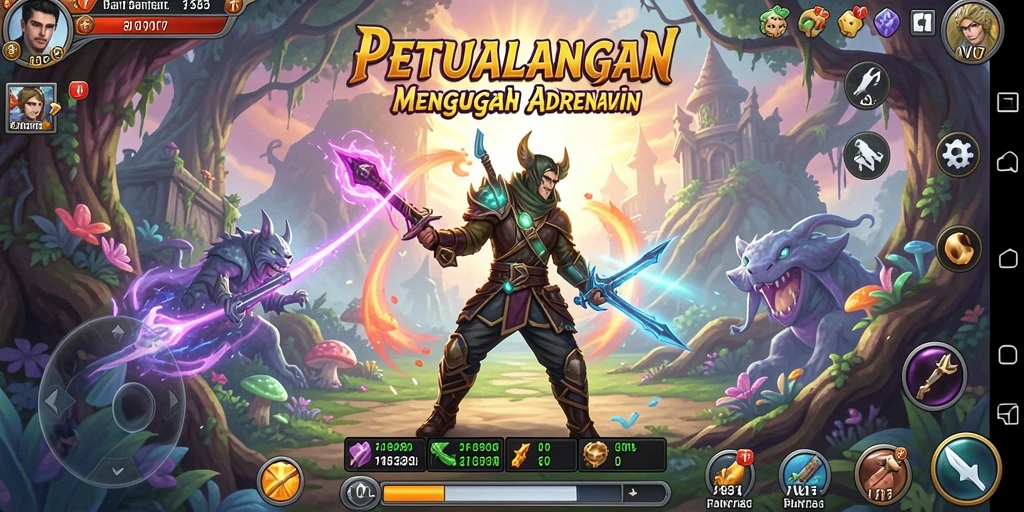 Screenshot dari gameplay V07 yang menampilkan aksi petualangan seru.