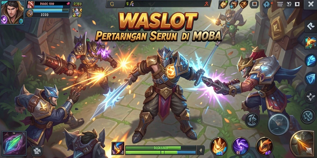 Screenshot gameplay <strong>WASLOT</strong> menampilkan pertempuran seru dan karakter yang beragam.