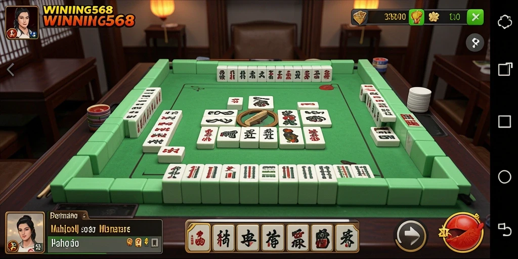 Tampilan gameplay seru dari WINNING568 dalam permainan Mahjong.